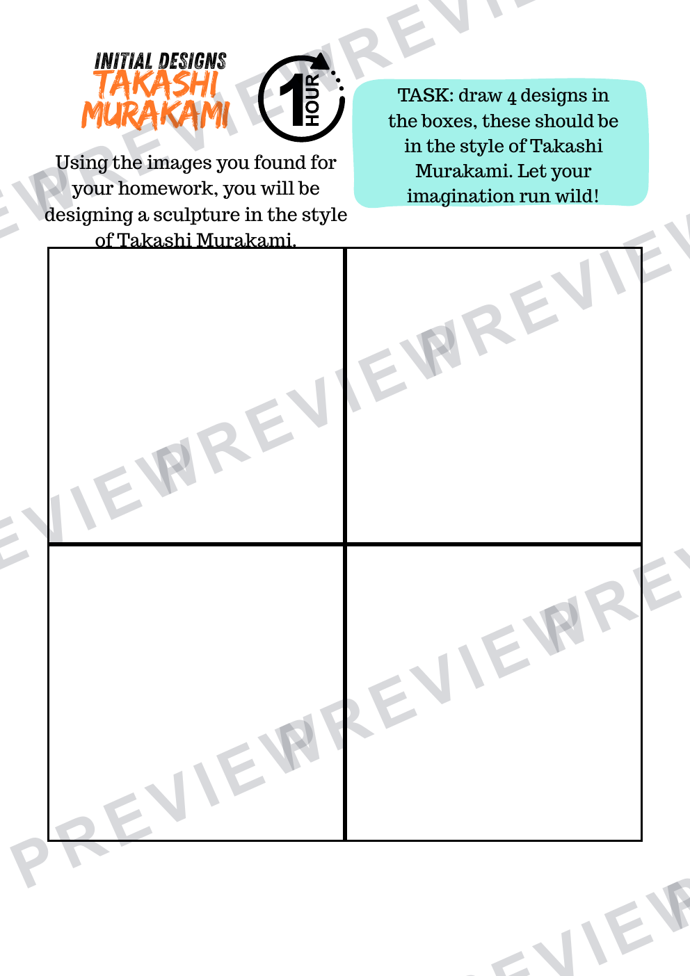 3D design Takashi Murakami mini design and build project (1 term) Booklet  preview page 3
