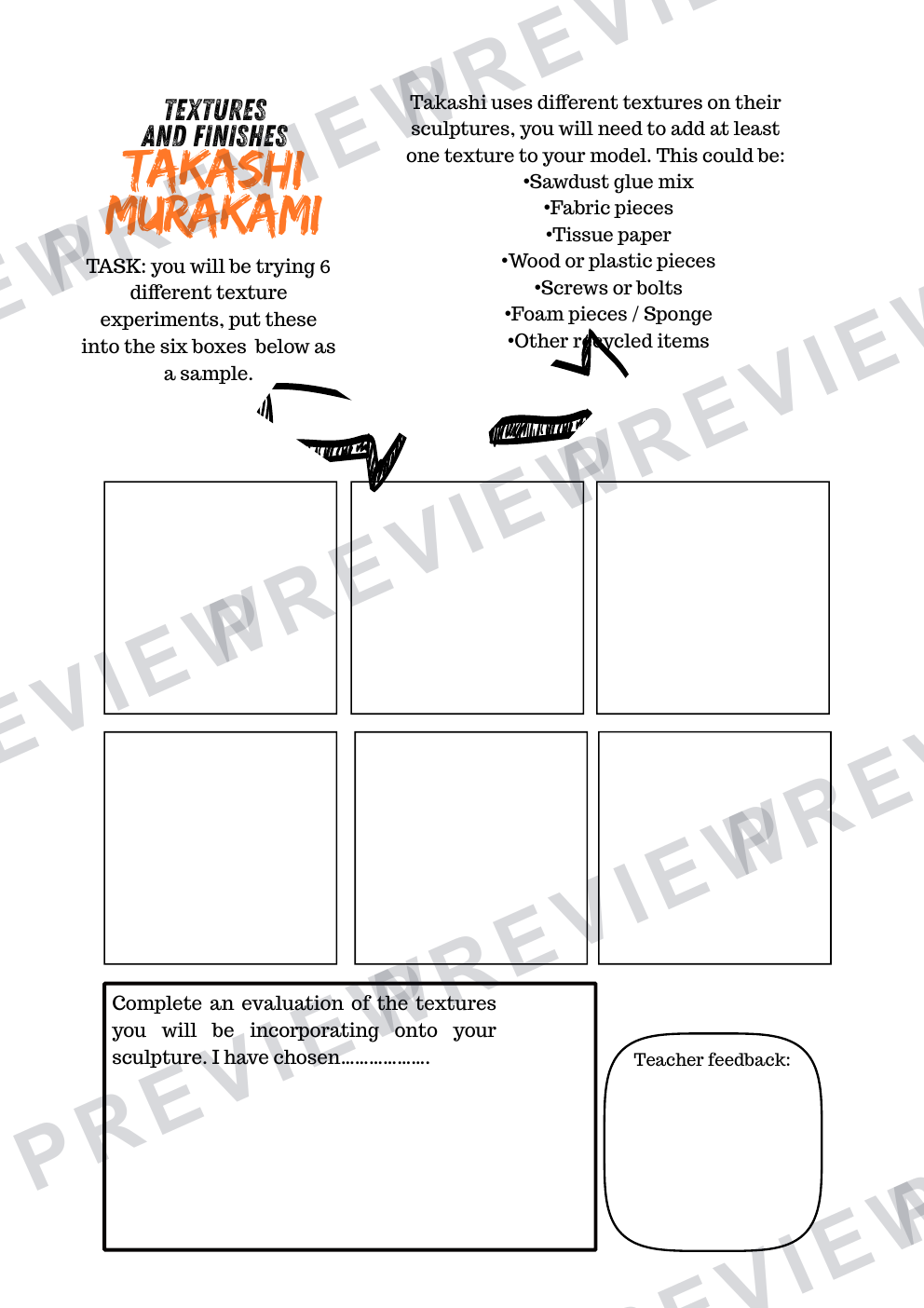 3D design Takashi Murakami mini design and build project (1 term) Booklet  preview page 7