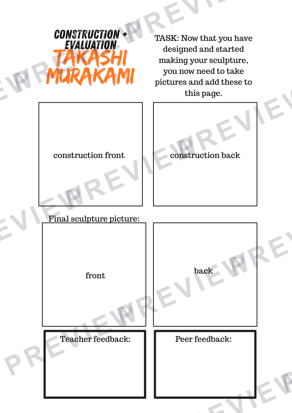 3D design Takashi Murakami mini design and build project (1 term) Booklet  preview page 9