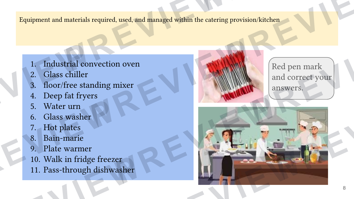Hospitality and catering lesson 2  preview page 8