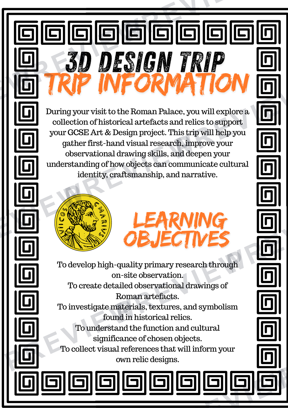 3D design Roman palace trip pack for KS3/4  preview page 2