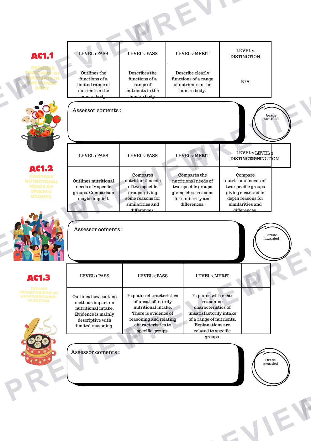 Hospitality teacher assessment pack 25/26  preview page 2