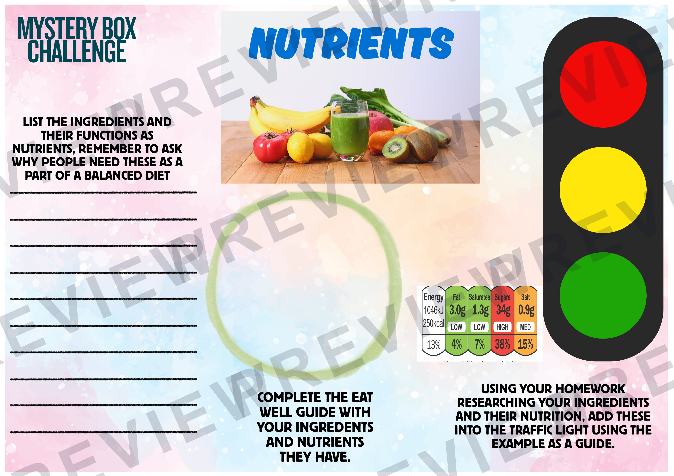 Food technology Mystery box challenge aimed at year 9/10 GCSE  preview page 3