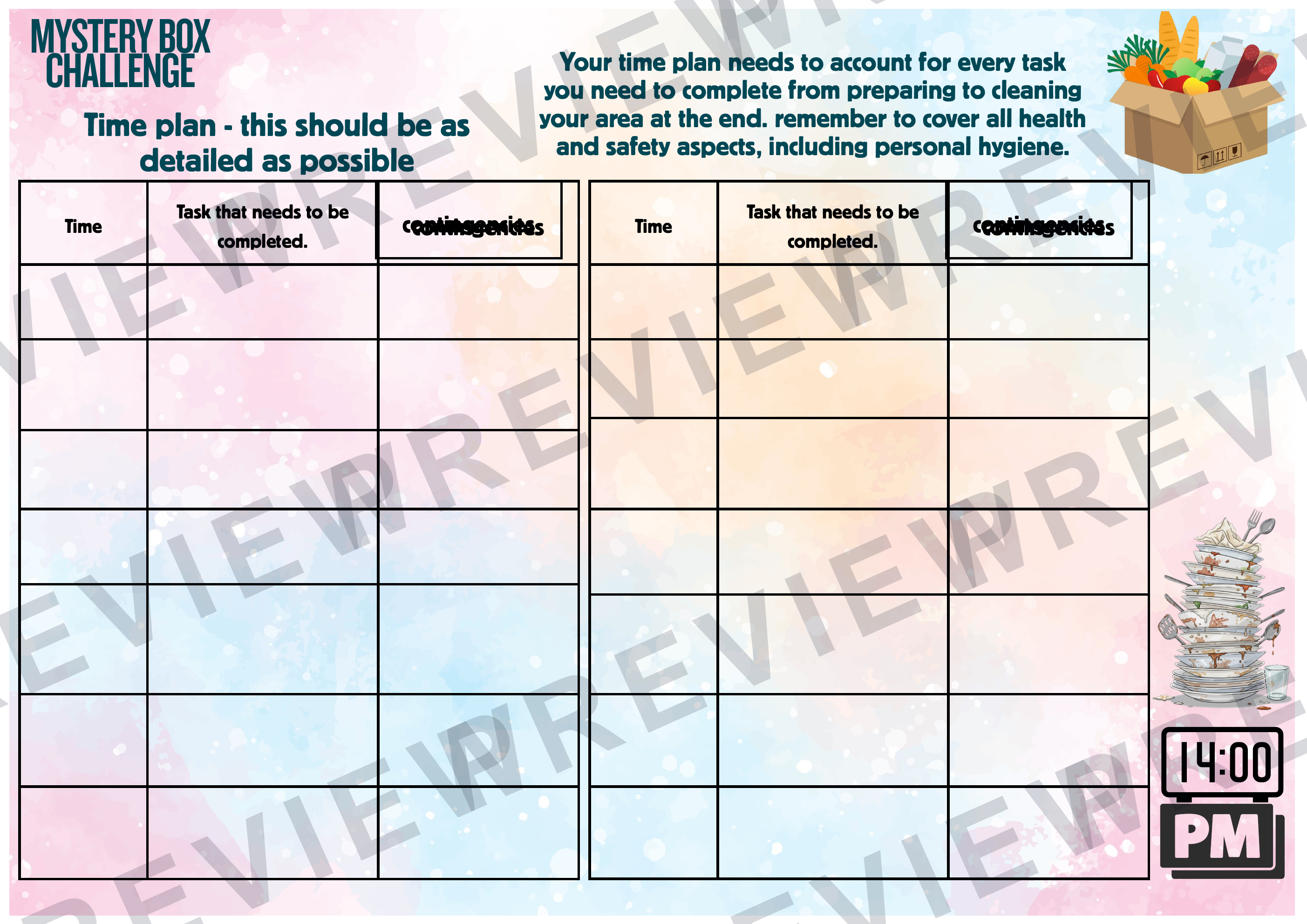 Food technology Mystery box challenge aimed at year 9/10 GCSE  preview page 4