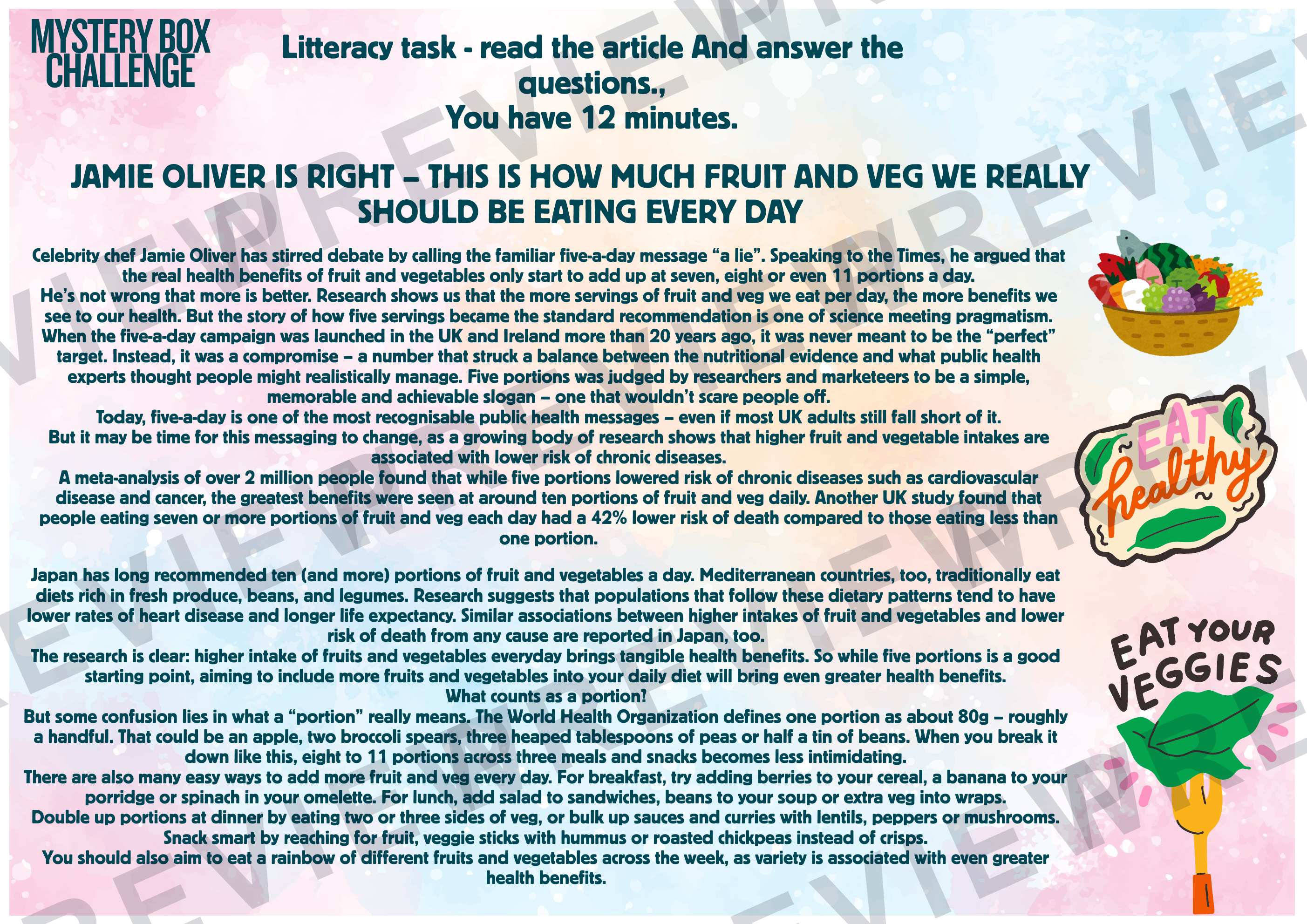 Food technology Mystery box challenge aimed at year 9/10 GCSE  preview page 6