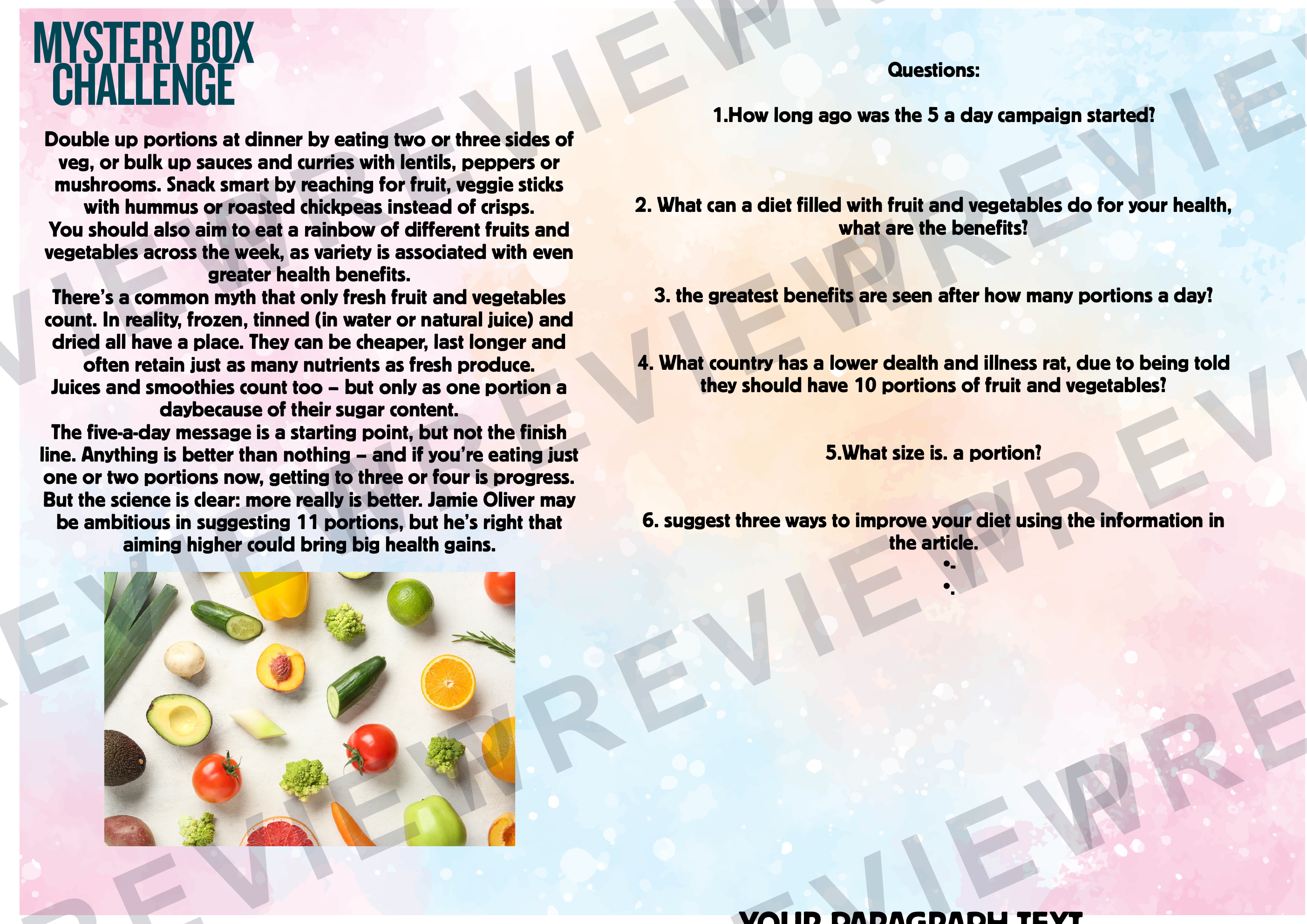 Food technology Mystery box challenge aimed at year 9/10 GCSE  preview page 7
