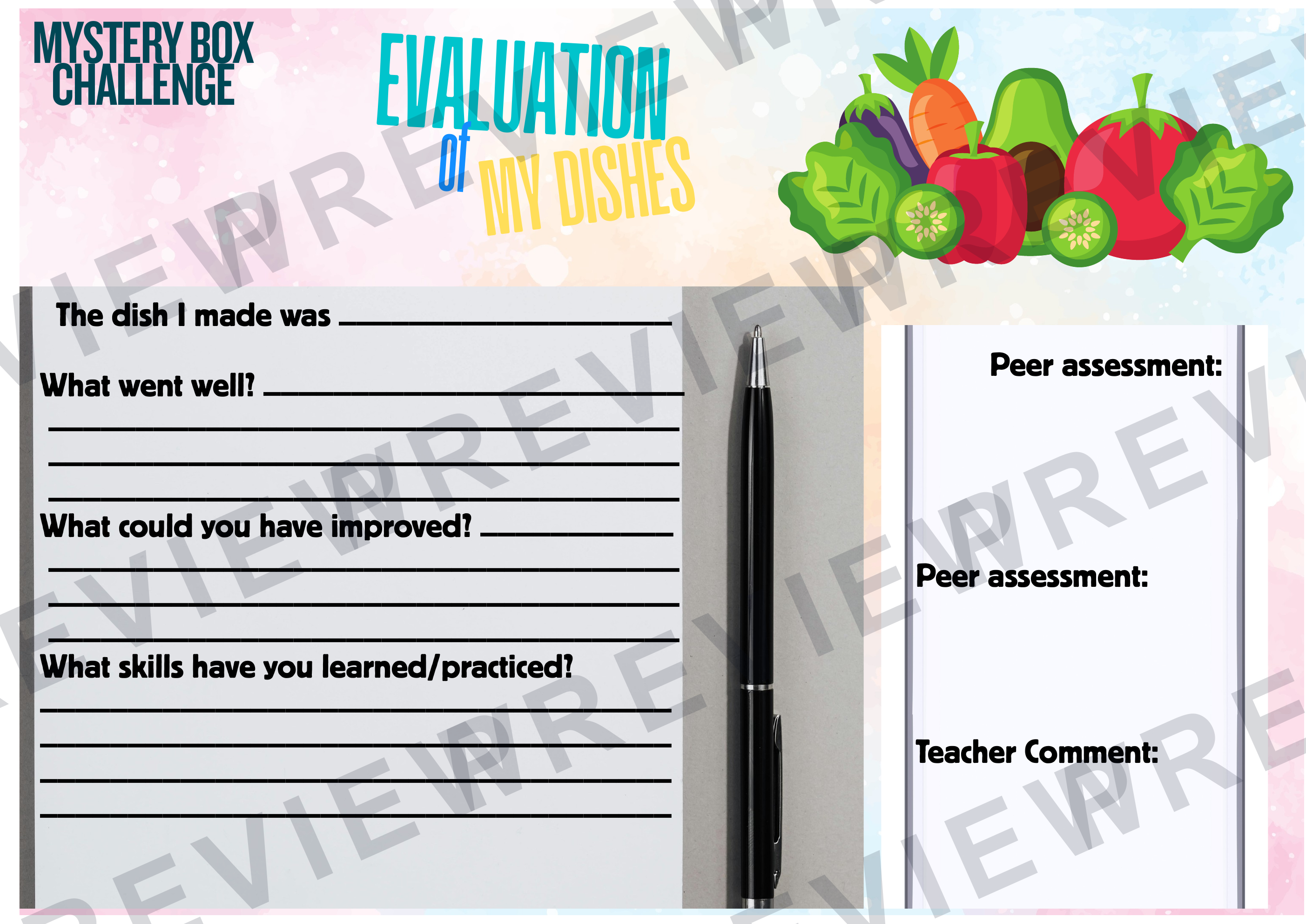 Food technology Mystery box challenge aimed at year 9/10 GCSE  preview page 8