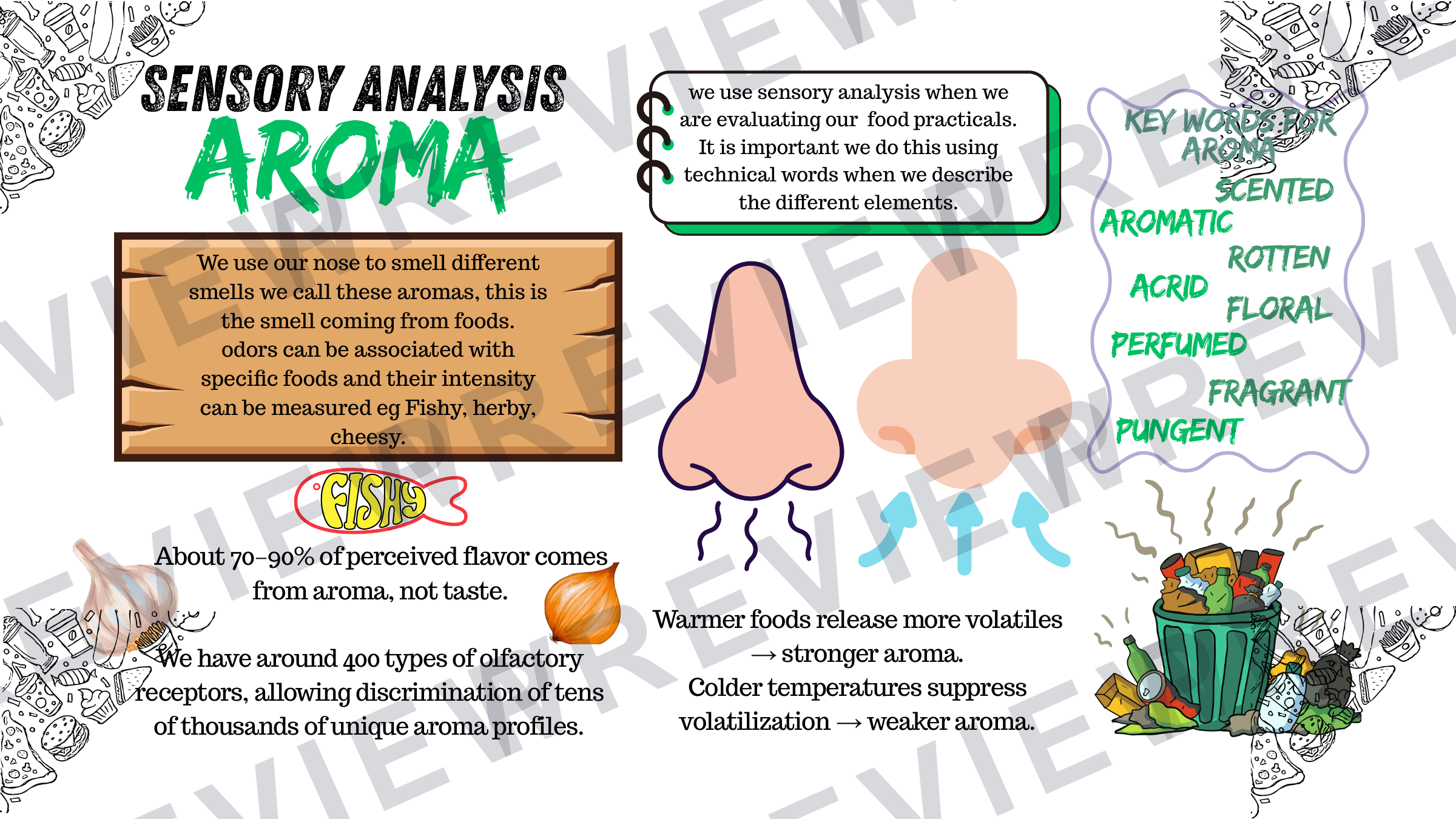 Sensory analysis sheets (posters) powerpoint  preview page 1