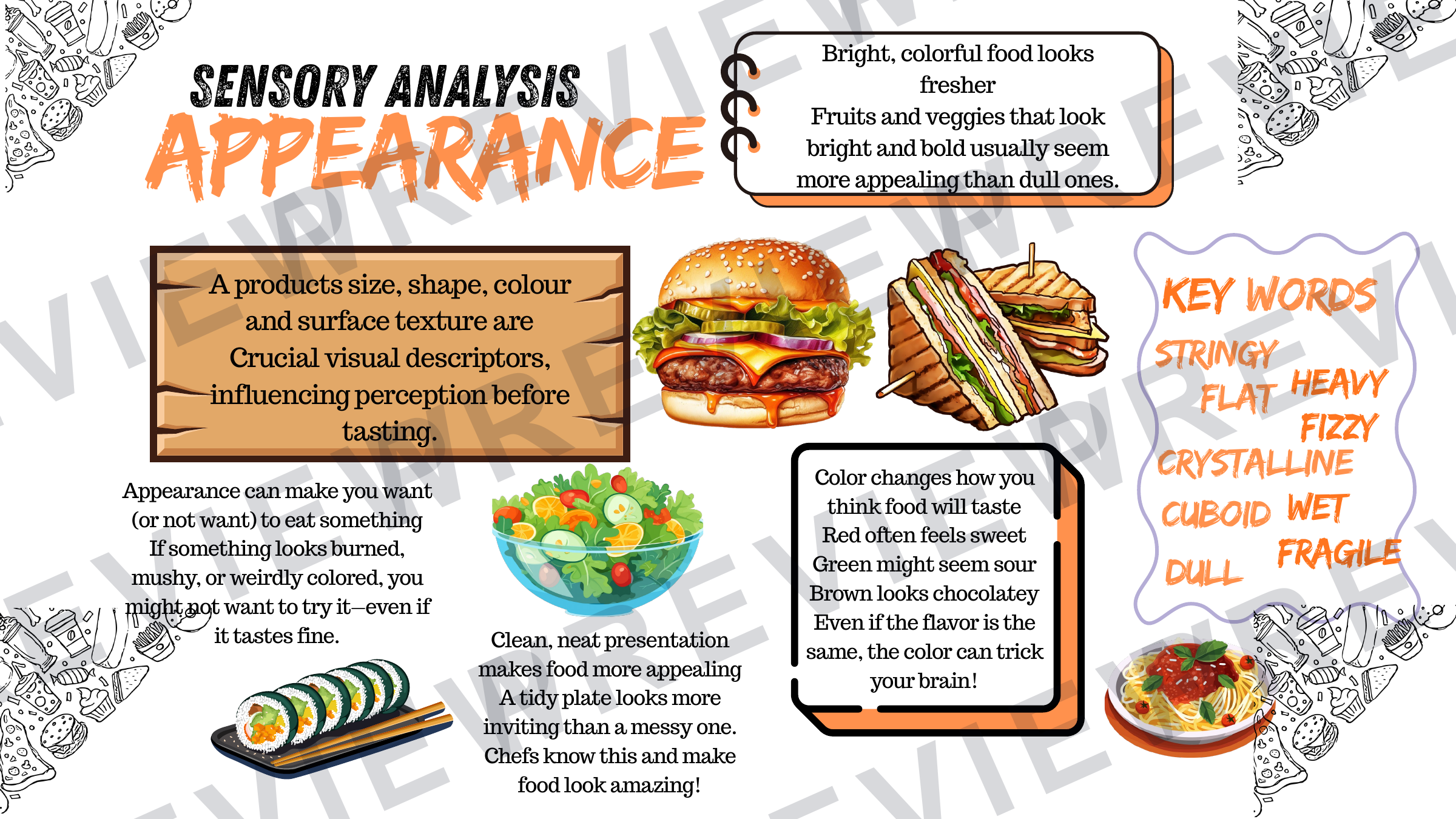 Sensory analysis sheets (posters) powerpoint  preview page 3