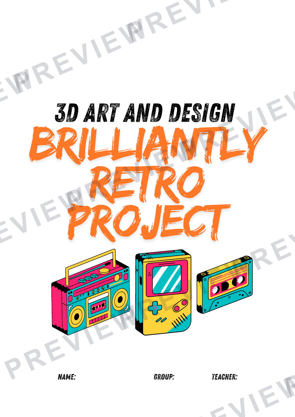 Brilliantly retro 3D GCSE mini project workbook  preview page 1