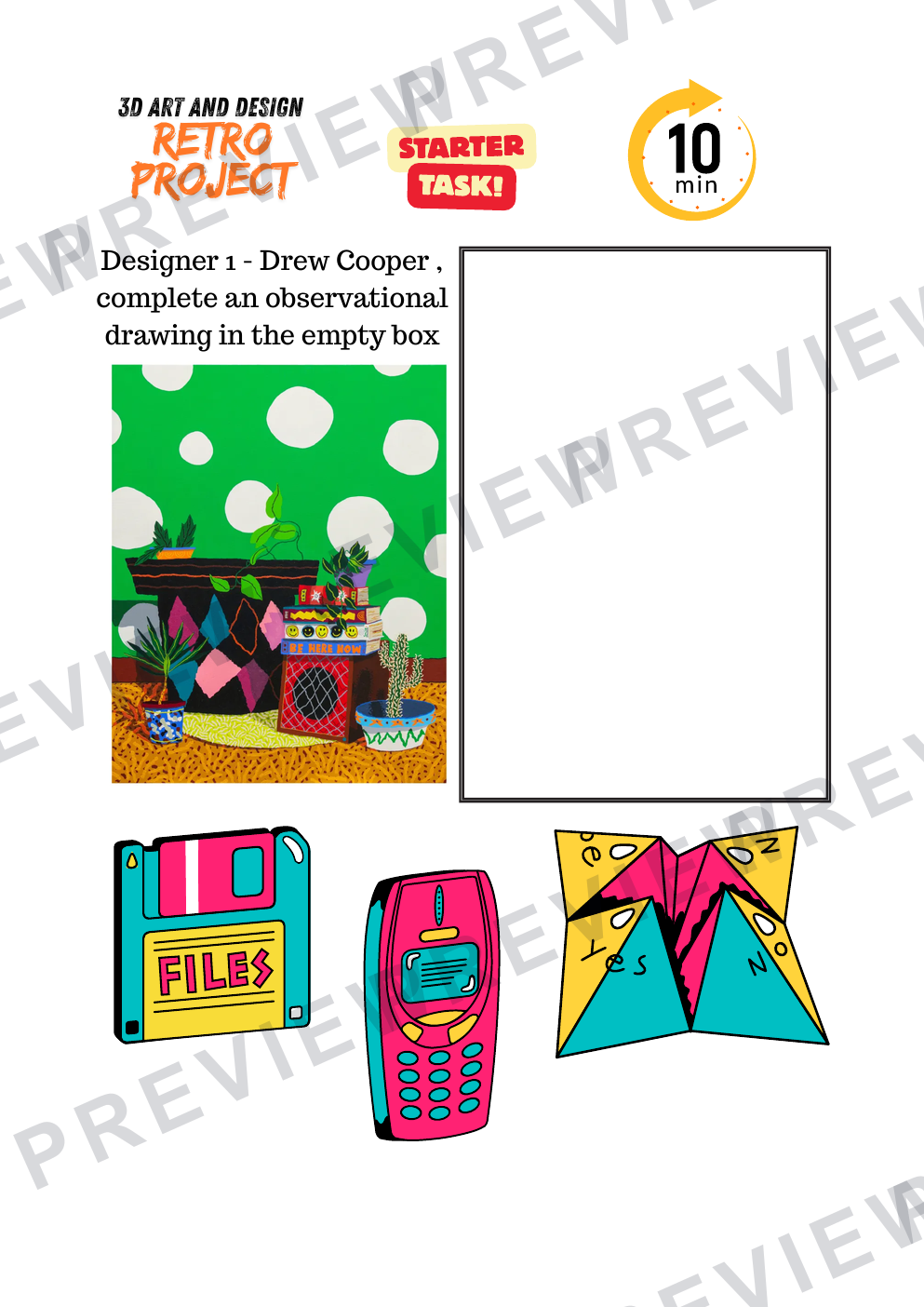 Brilliantly retro 3D GCSE mini project workbook  preview page 4