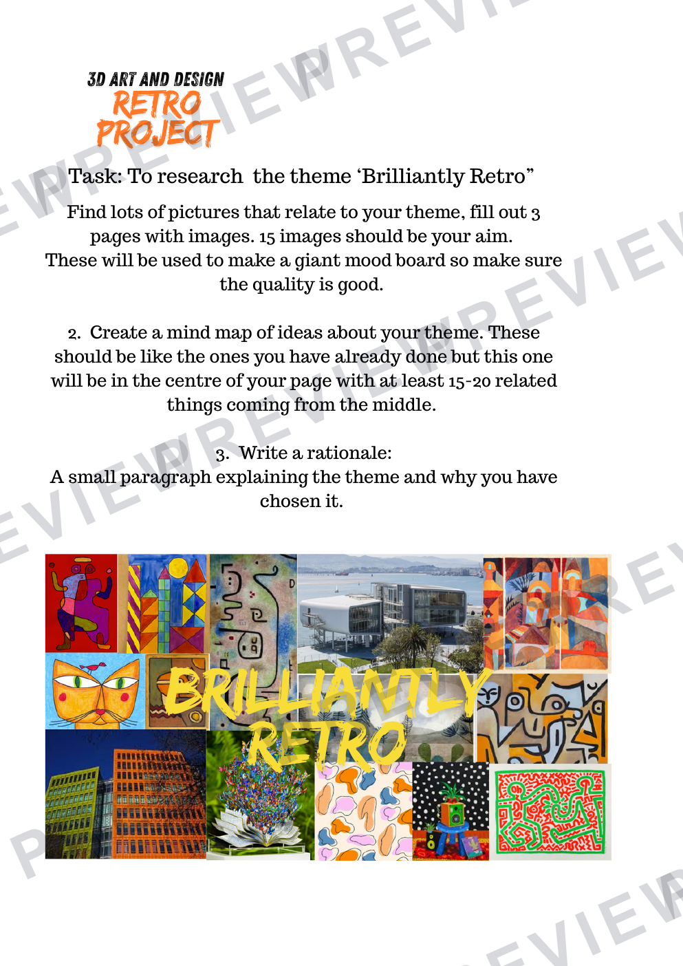 Brilliantly retro 3D GCSE mini project workbook  preview page 5