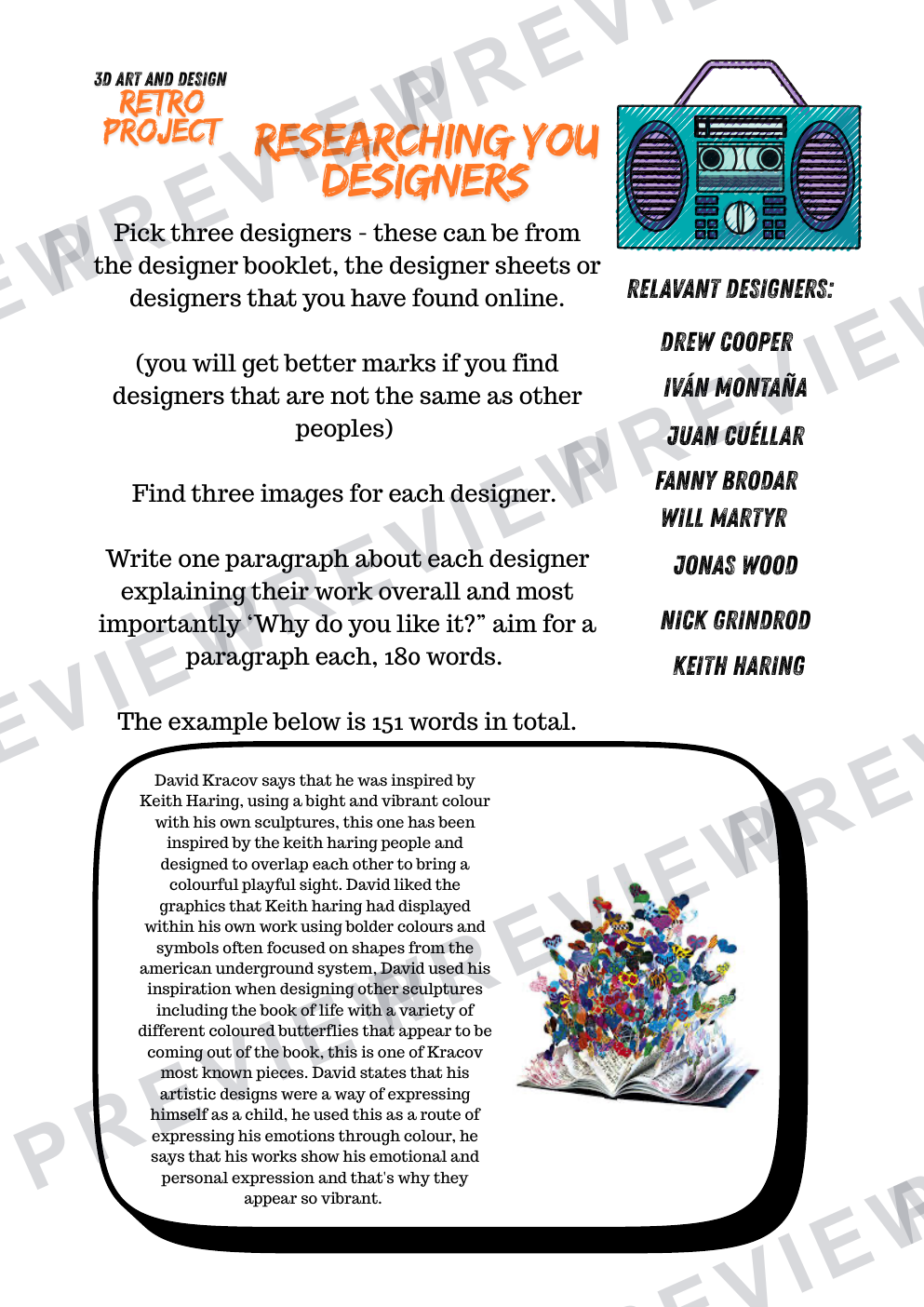 Brilliantly retro 3D GCSE mini project workbook  preview page 6