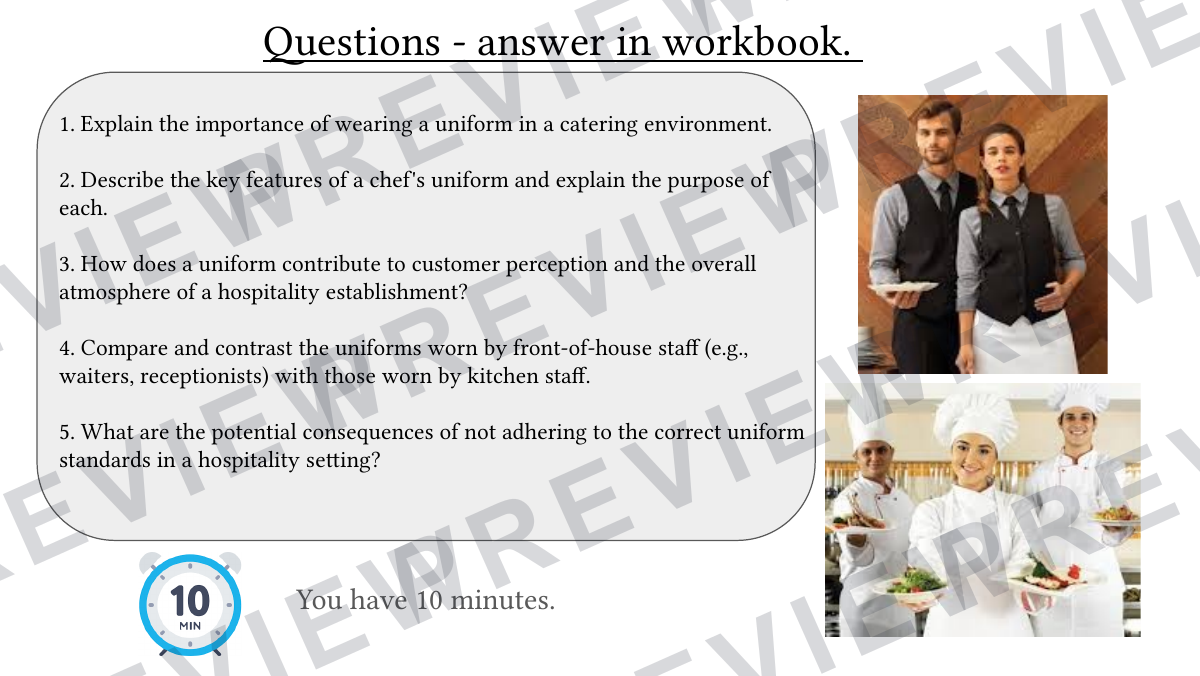 Hospitality catering lesson 1  preview page 11