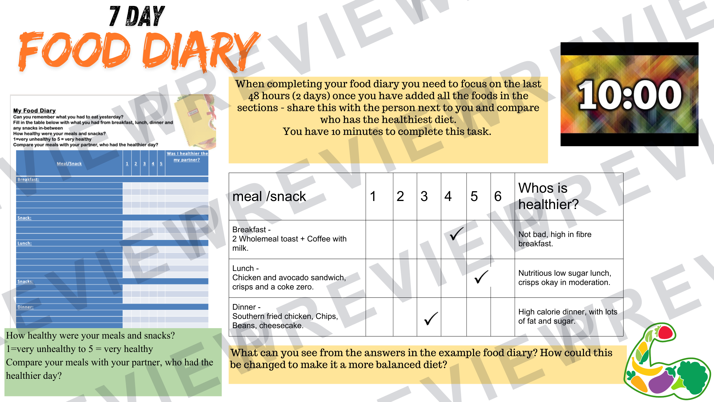 Year 7 healthy eating project part 1 powerpoint  preview page 8
