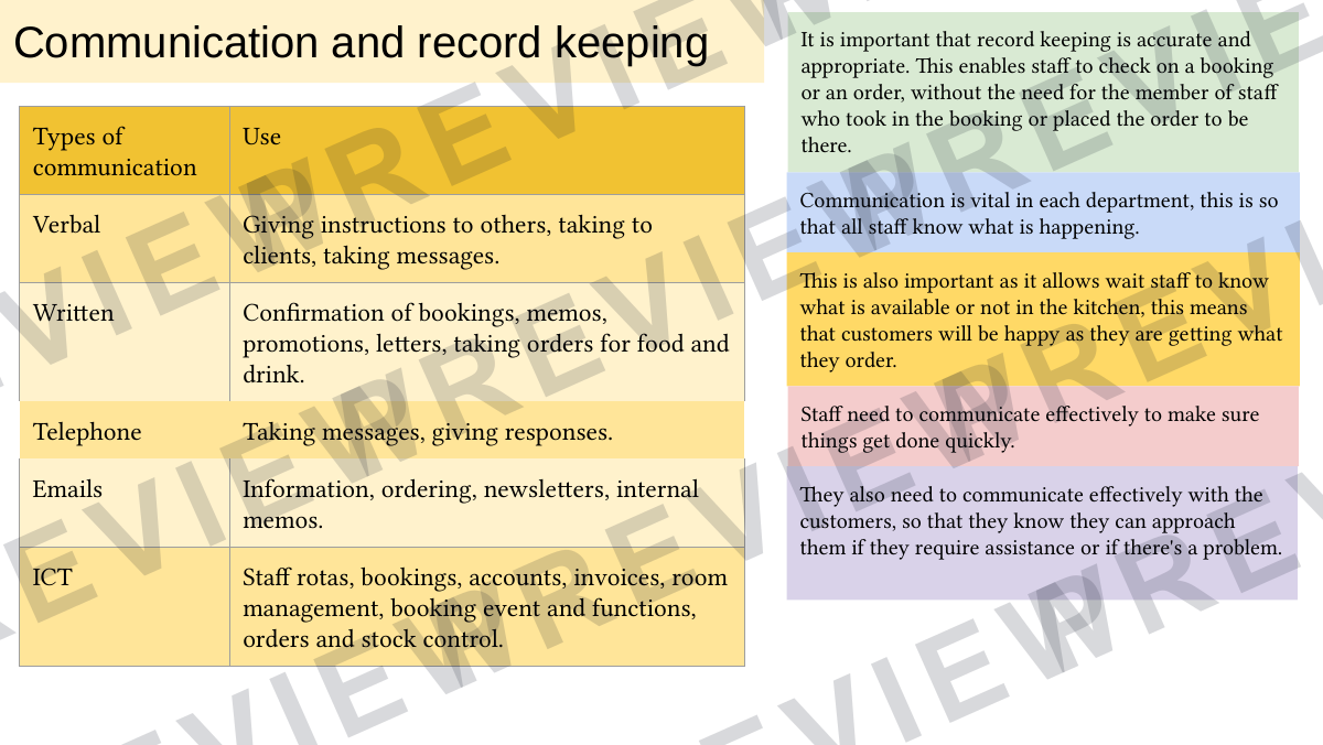 Hospitality and catering lesson 19-20 preview page 3