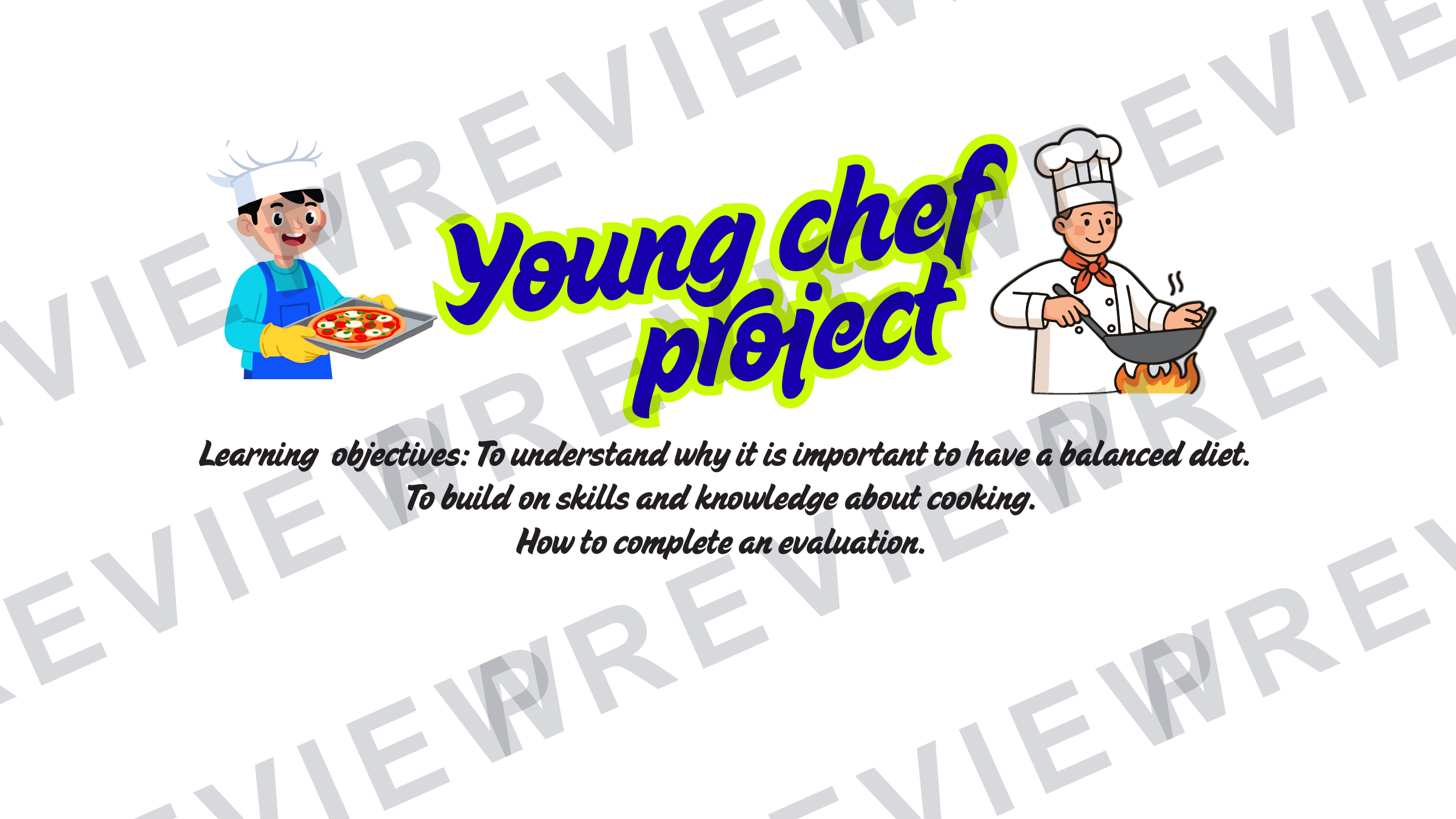 KS2 mini chef project booklet  preview page 1