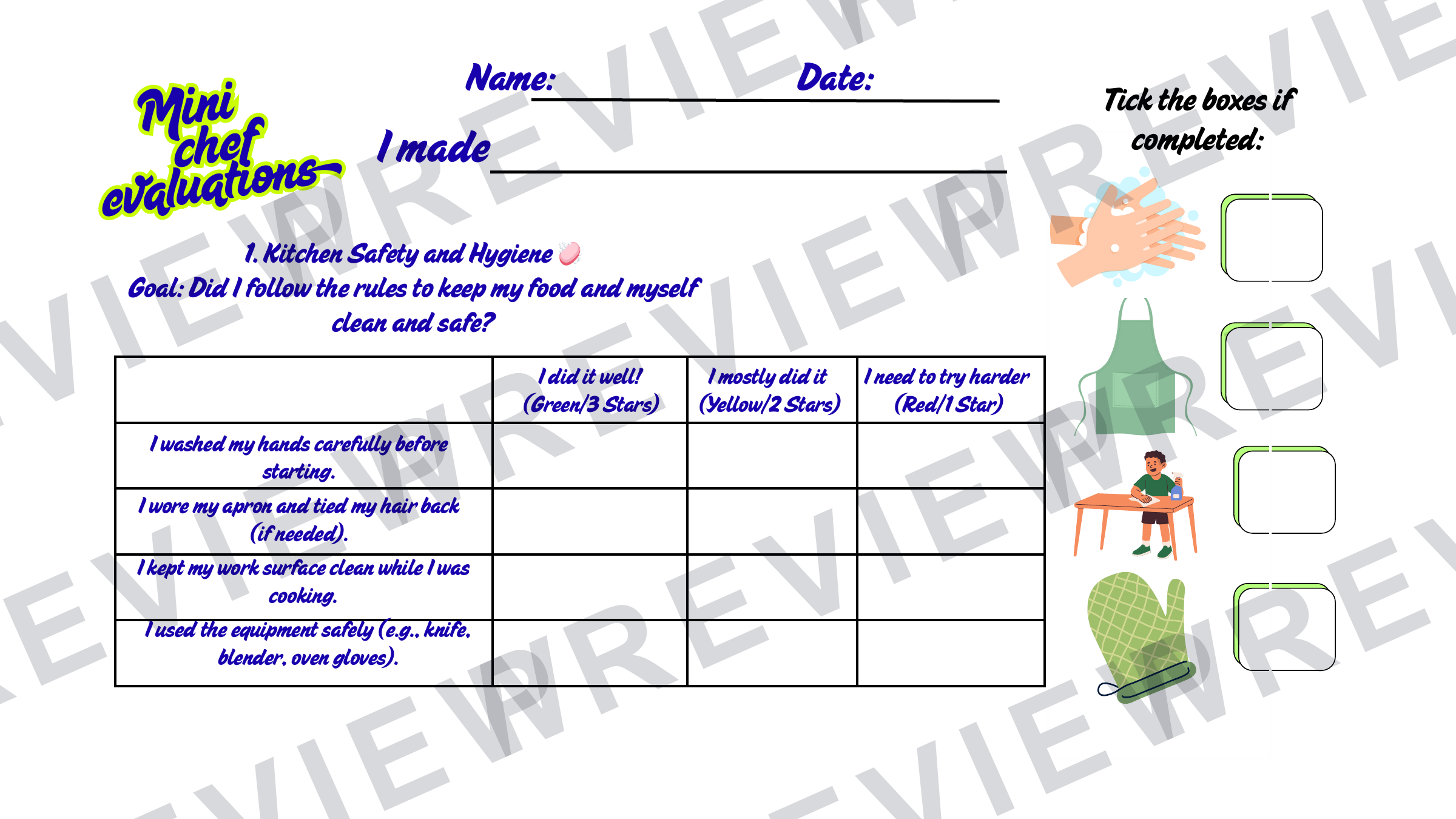 KS2 mini chef project booklet  preview page 8