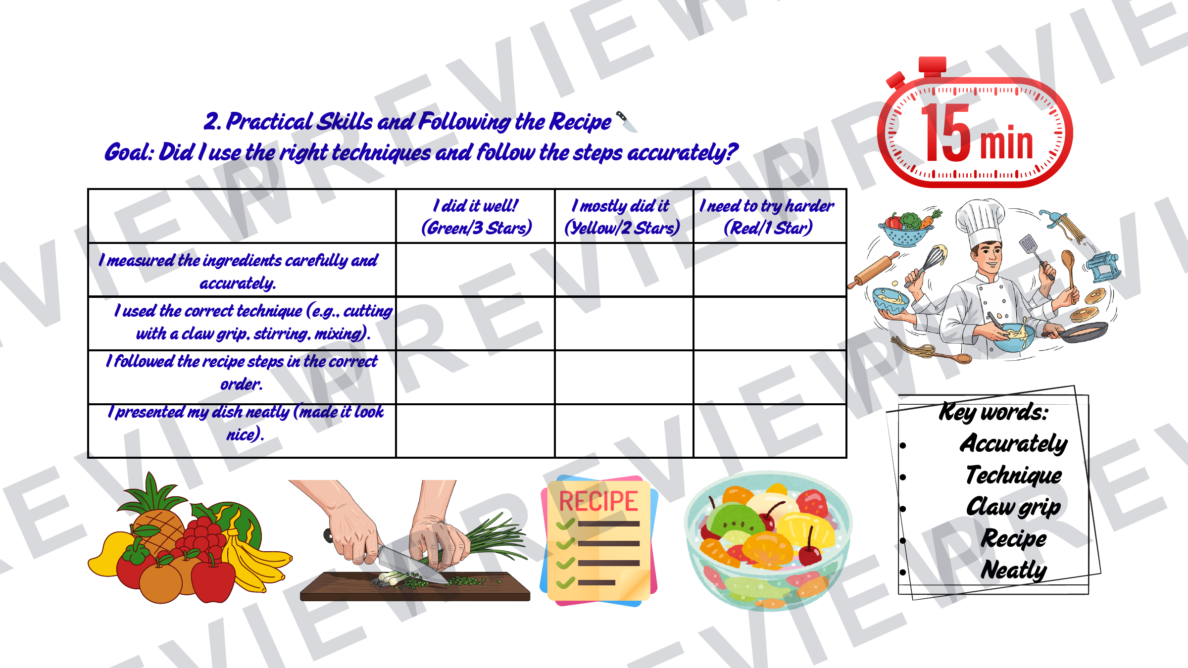 KS2 mini chef project booklet  preview page 9