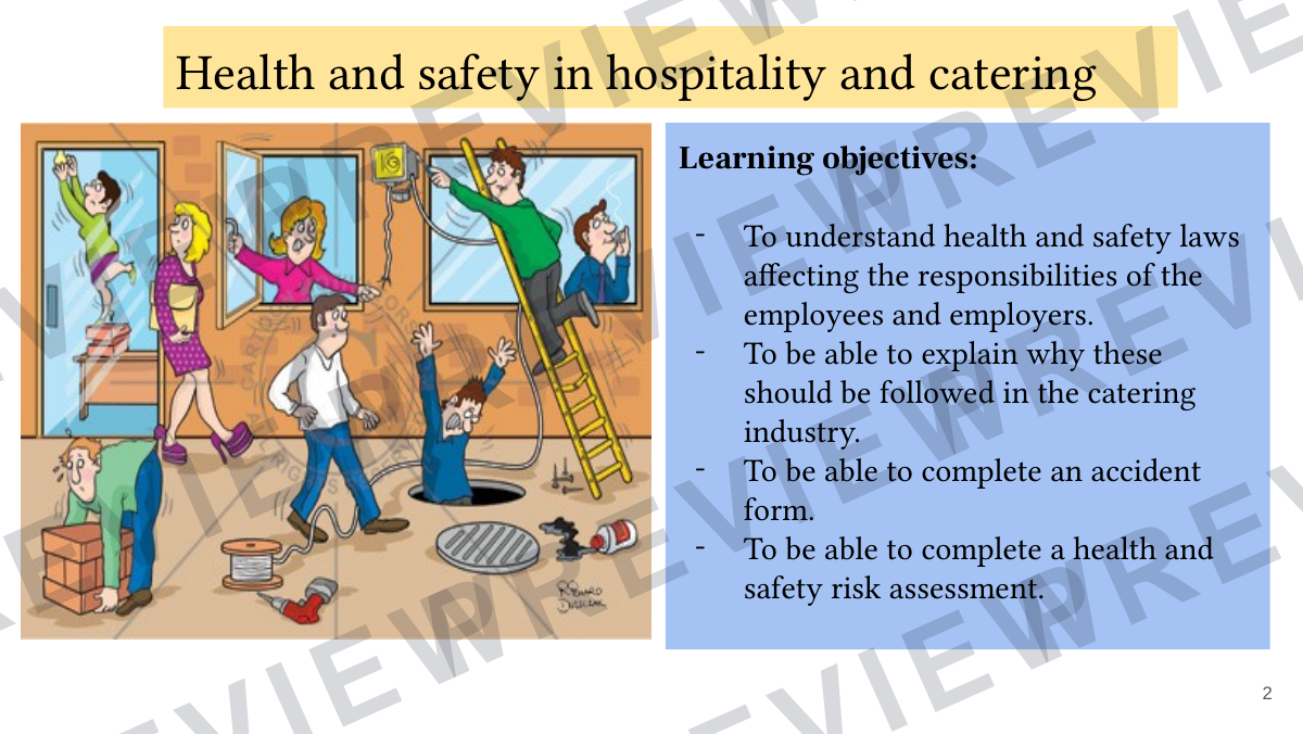Hospitality and catering lesson 5 - 7  preview page 2