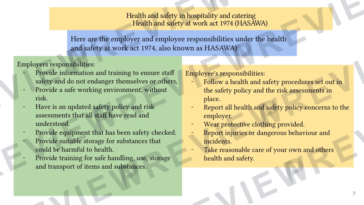 Hospitality and catering lesson 5 - 7  preview page 7